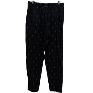 POLO RALPH LAUREN Pants Mens M Black Pajama Pony All Over Print Lounge Cotton